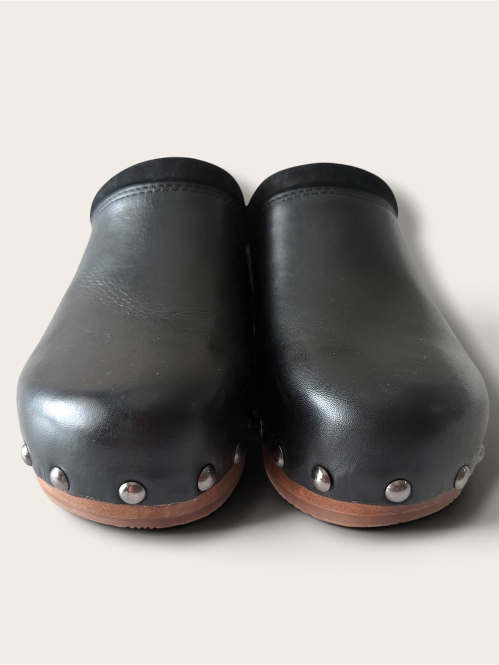 Dansko Andie Black Leather Studded Clogs Mules Heels 38 - Picture 3 of 12